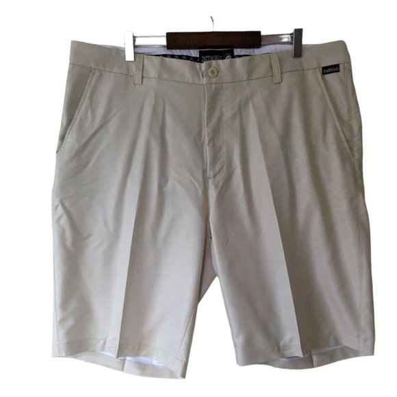 Tattoo Golf OB Shorts Size 40 Beige Solid Performance Outdoors Pockets - Picture 1 of 9
